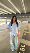 Oversized blouse blauw - Joy