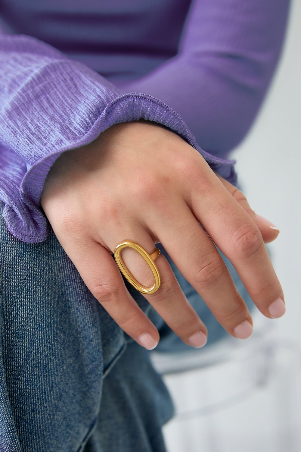 Statement ring ovaal- Goud