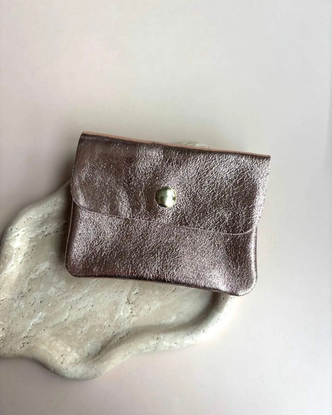Portemonnee metallic rose goud